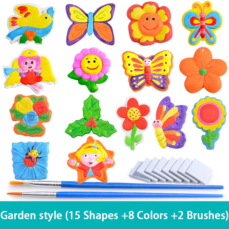 15 stk børn søde tegneserie gips maleri diy farvelægning kunst håndværk håndværk børn børn c pædagogisk legetøj: Have