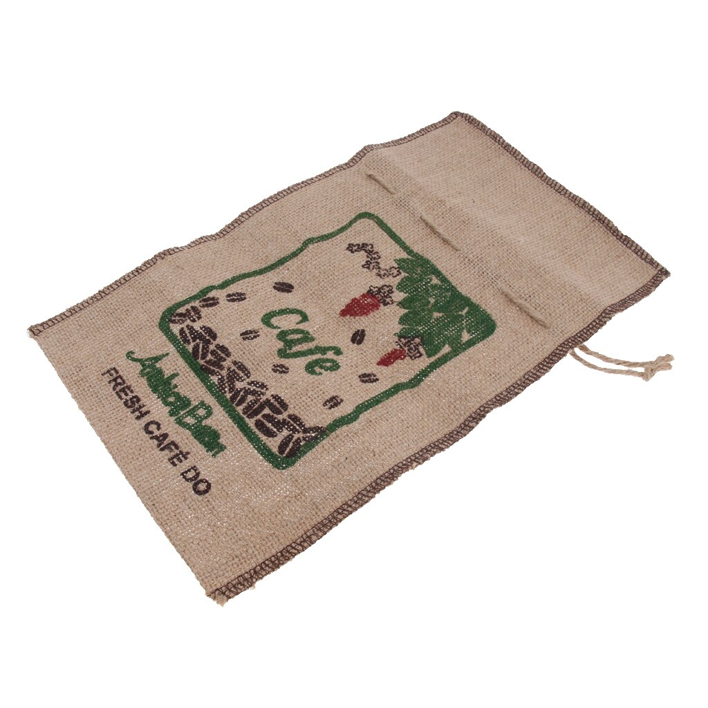 Jute Coffee Storage Pouch Coffee Bean Bag Burlap Candy Bag 2.2lbs Drawstring
