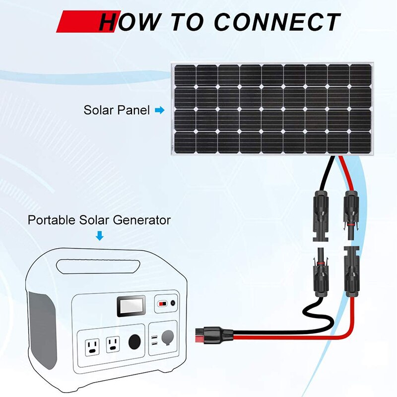 10AWG Zonnepaneel Kabel Connector Kit, Compatibel Met MC4 Connector En Anderson Powerpole Poort, Solar Connectoren Kabel