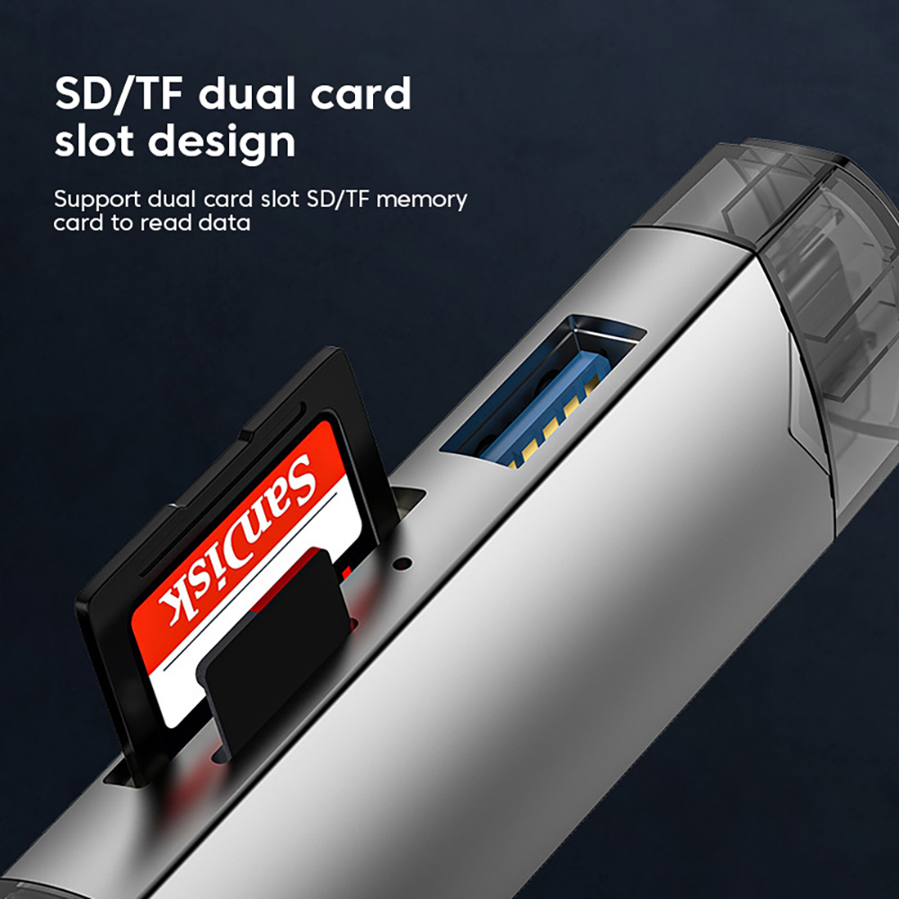USB 3.0 6 in 1 Multi Functional Card Reader Tpye C Micro USB U DriveTransfer Universal Speed Transmission Mobile Phone Notebook