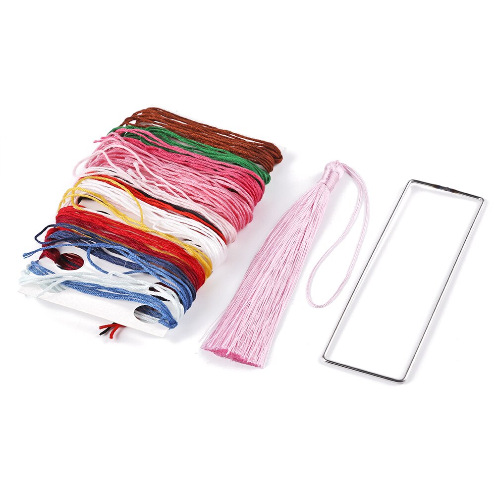 DIY Embroidery Handmade Bookmarks Cotton Handicraft Embroidery Needlework Set Bird Flower Needlework DIY Framed