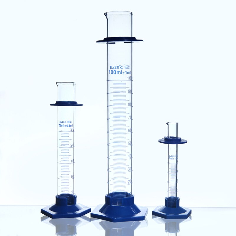 10 stk / pakke 10ml sekskantet glas mm målecylinder borosilikatkemi, gradueret cylinder
