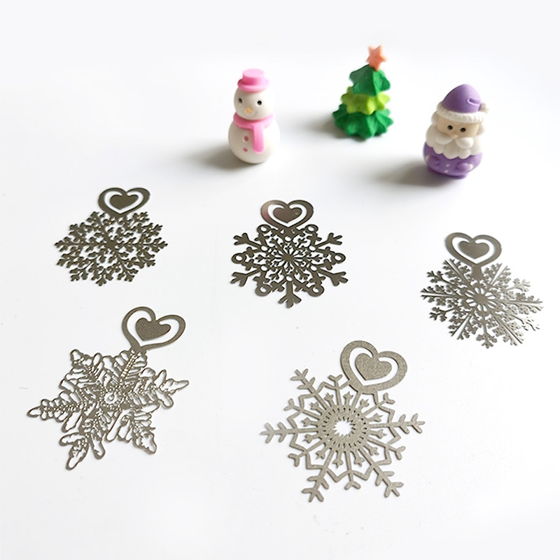 Metall Blume Lesezeichen Edelstahl Schneeflocke Buch Seite Marker wie Weihnachten 30 teile/los