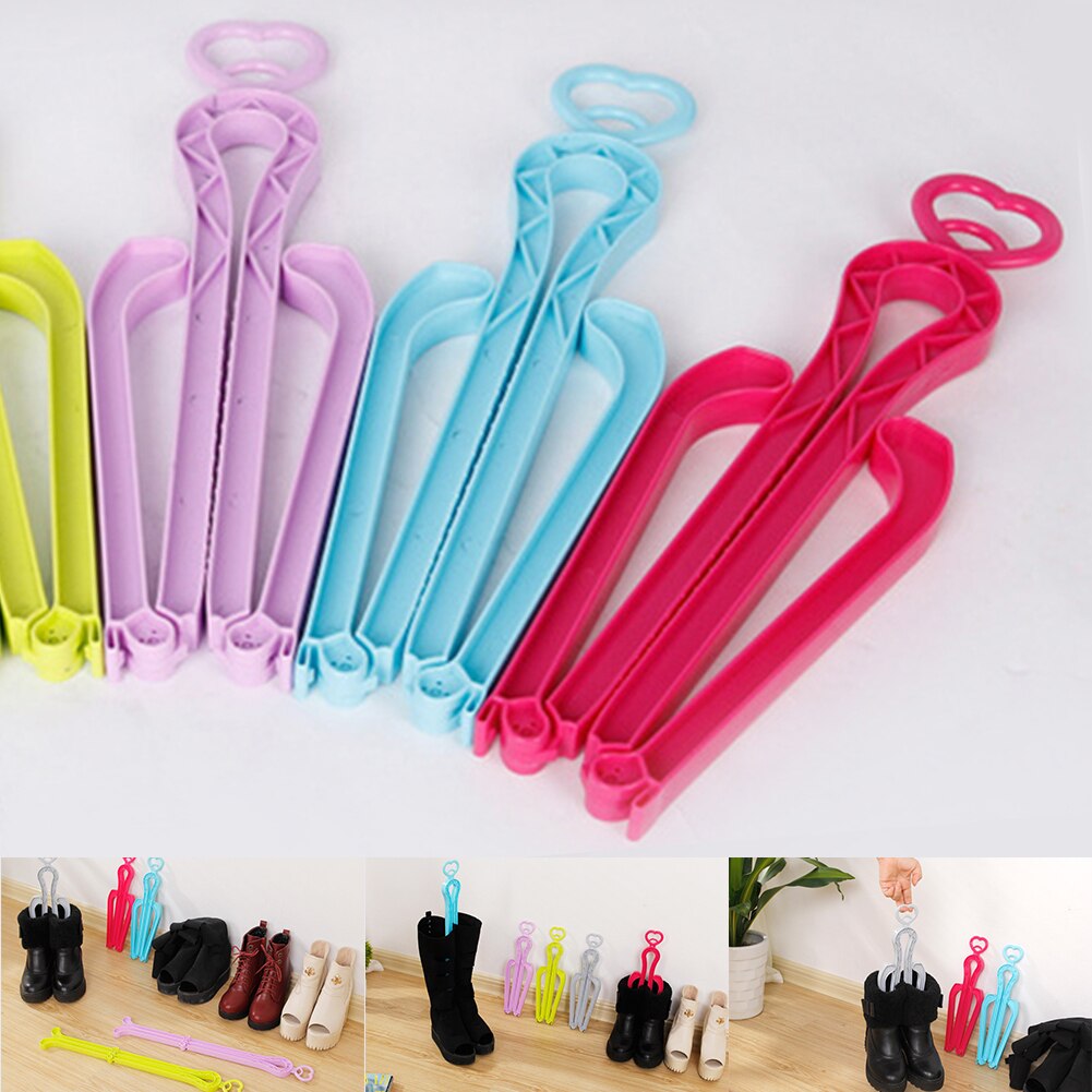 5 Pcs Holder Boot Support Plastics Organizer Storage Heart Hanger Stretcher Rack Stand Women Knee High Folding Shoes Clip