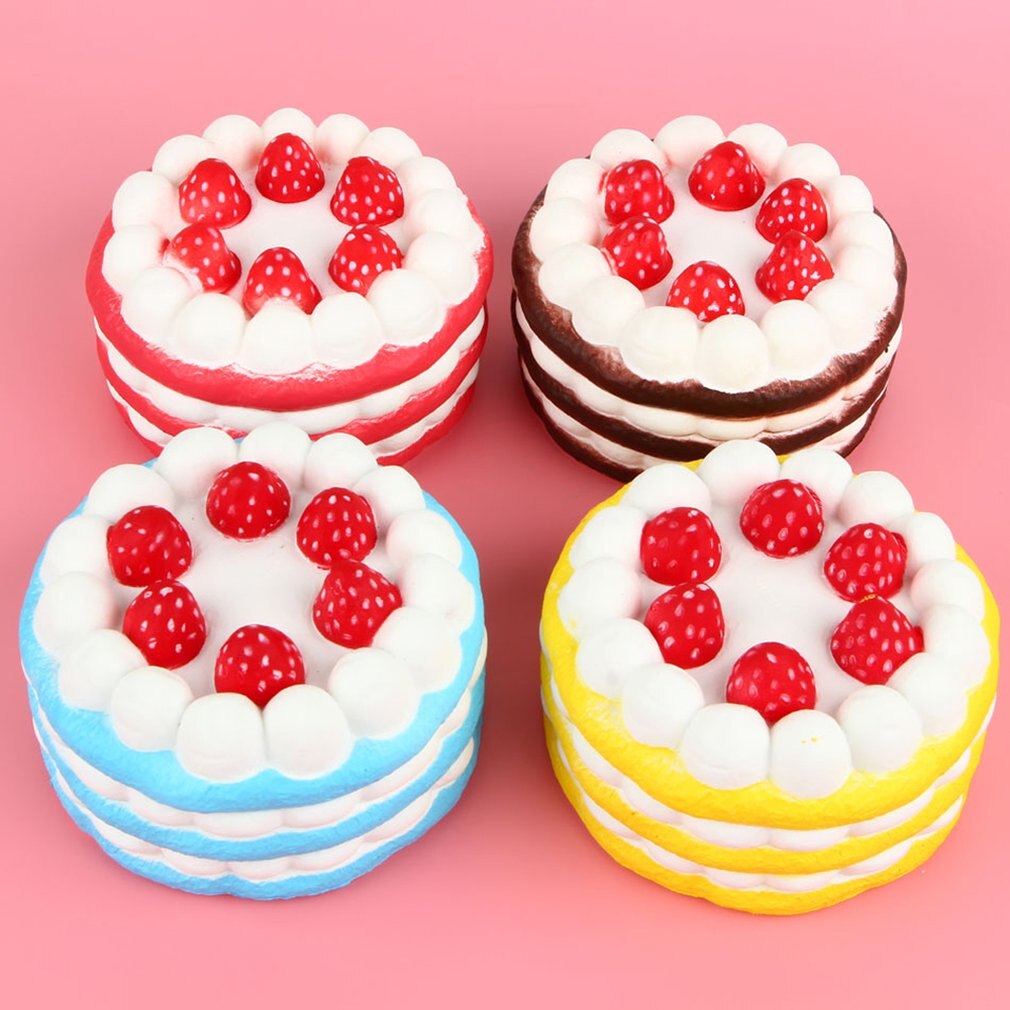 Realistische Leuke Trage Comfotable Stijgende En Unieke Zoete Geurende Pu Trage Knijpen Aardbei Cake