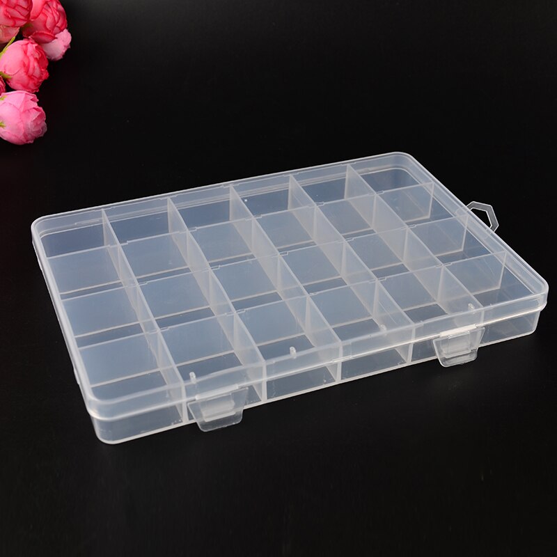 24 Compartment Storage Box Practical Adjustable Plastic Case for Stationery Washi Tape Display Organizer