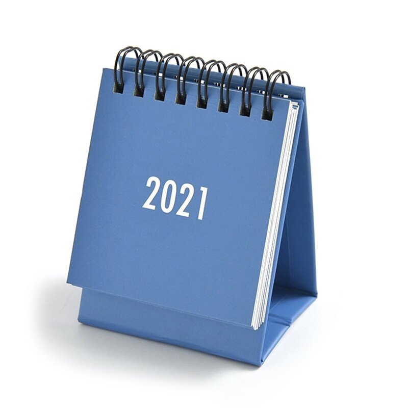 2021 semplice calendario serie in bianco e nero doppio ordine del giorno giornaliera organizzatore annuale per ufficio: blu
