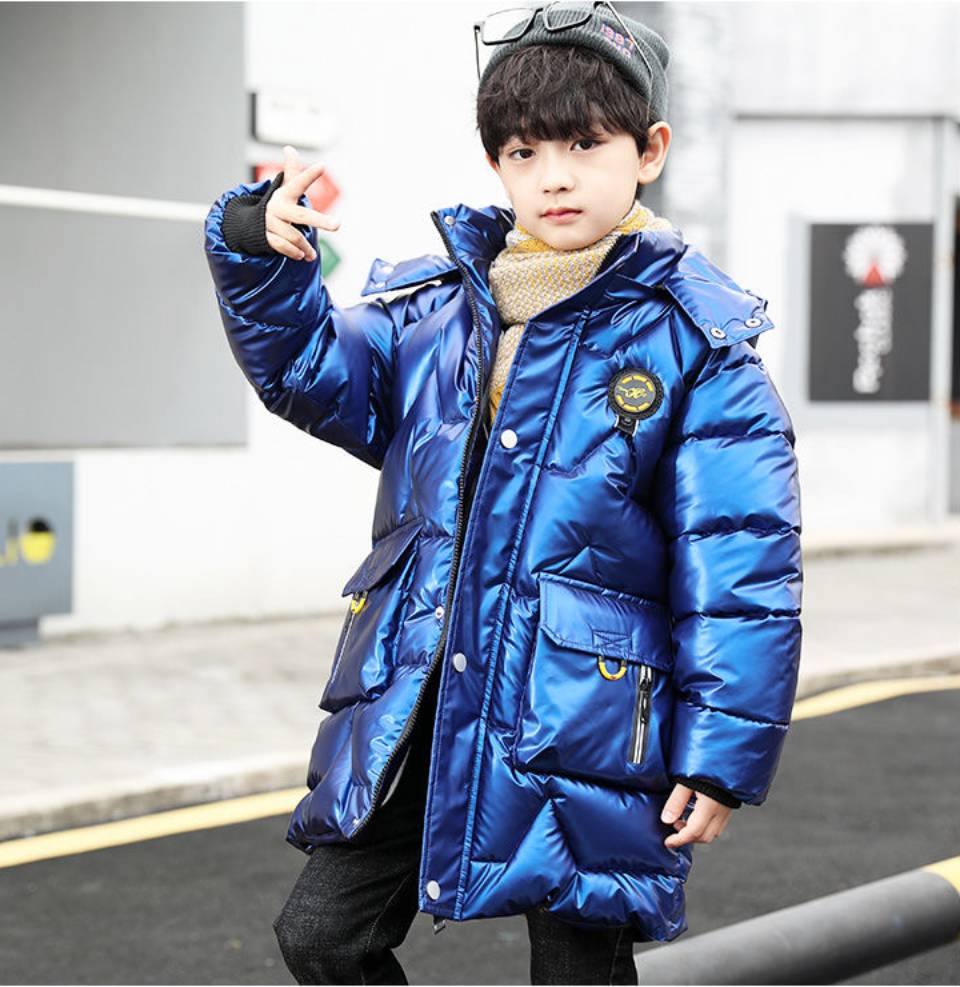 Chaqueta de plumón con capucha para niño, prendas de vestir para niños de 3 a 14 años, Parkas cálidas de algodón impermeables a prueba de viento, ropa de invierno: 102 as picture / 12