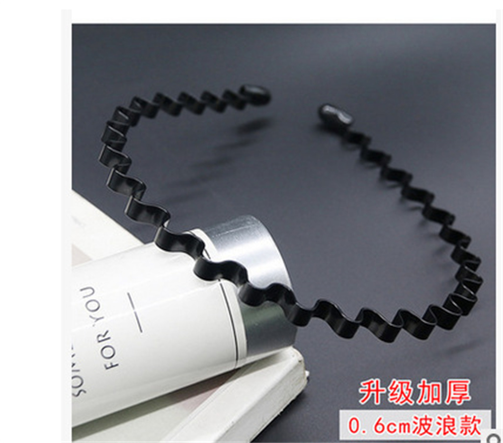 Diadema de Metal Invisible negra Simple, aro deportivo Unisex para el pelo, diadema para lavarse la cara, accesorios para el cabello para mujer: Azul cielo