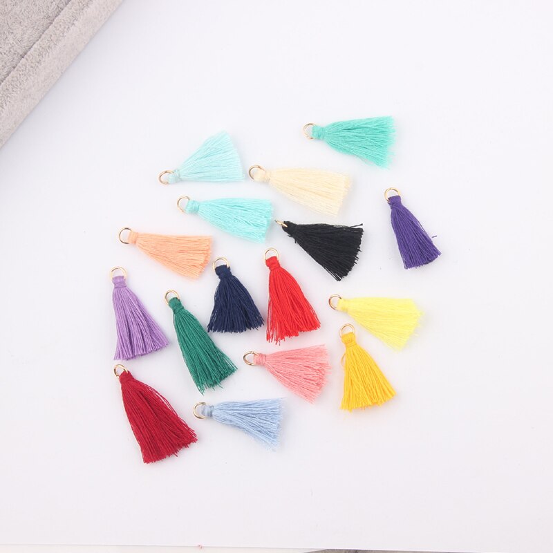 20Stck 3CM Mini Baumwolle Gewinde Stoff Quaste DIY Anhänger Schmuck Armbinde Schlüssel Herstellung Randbereich Handwerk Quasten NäHenne Zubehör
