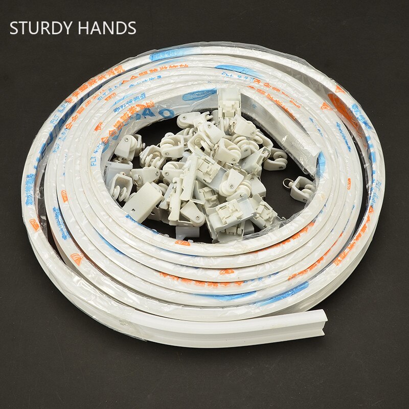 Flexible assembly of ceiling curtain rail straight sliding window balcony decoration curtain upper accessories/side frames