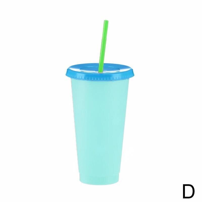 Sommar vatten halm kopp pp plast temperatur känslig vatten färg färg byta kopp kall: D
