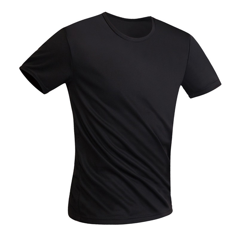 Anti-smutsvattentät män vandring fläcksäker t-shirt hydrofob andas antifouling snabbtorkande topp kortärmad: Svart / Xl