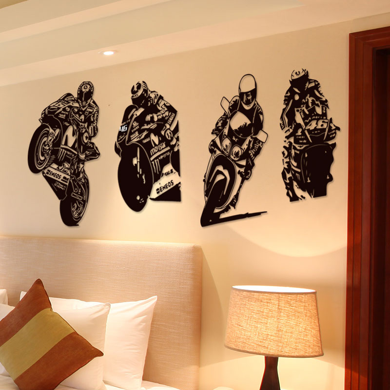 Rossi Motocross Racer naklejka samochodowa DIY winylowa naklejka na ścianę naklejka czarna sztuka salon naklejki do domu Windows dekoracyjny obraz