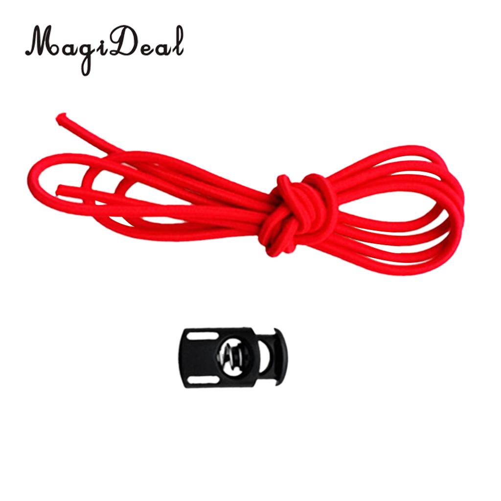 Magideal Vervanging 45 "Elastische Band Bungee Shock Touw & Cord Lock Stopper Universal Past Zwembril & Scuba Dive masker: Red