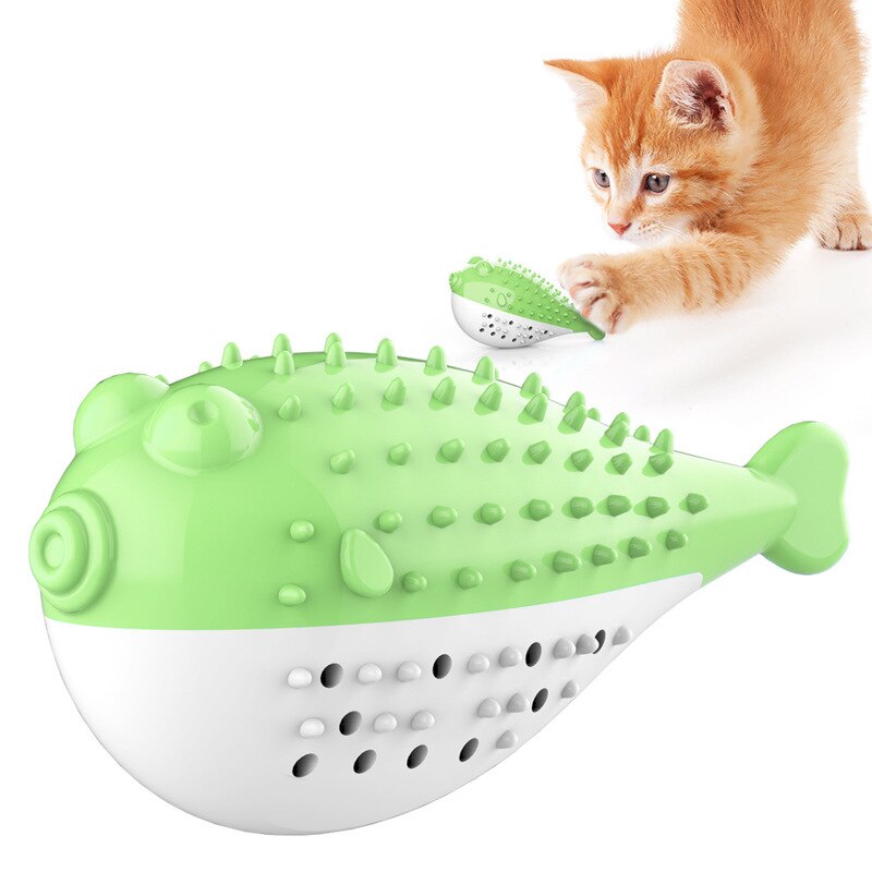 Szczoteczka robić zębów dla kota rozdymka tygrysia kształt czyste zęza pomocą miejsce kocimiętka używane wielokrotnie zabawki robić gryzienia dla zwierząt zabawny styl trwałe kolorowe zabawki dla kotów: zielony