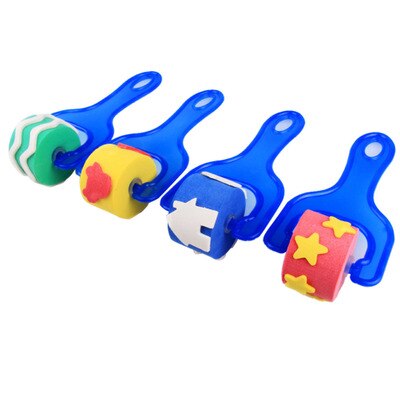 FAI DA TE Rullo di Vernice Pennello Manico In Plastica pennello Spugna Kid Art Star Craft Strumento di Pittura Precoce Educazione Giocattolo di Disegno Per I bambini regalo: Brown