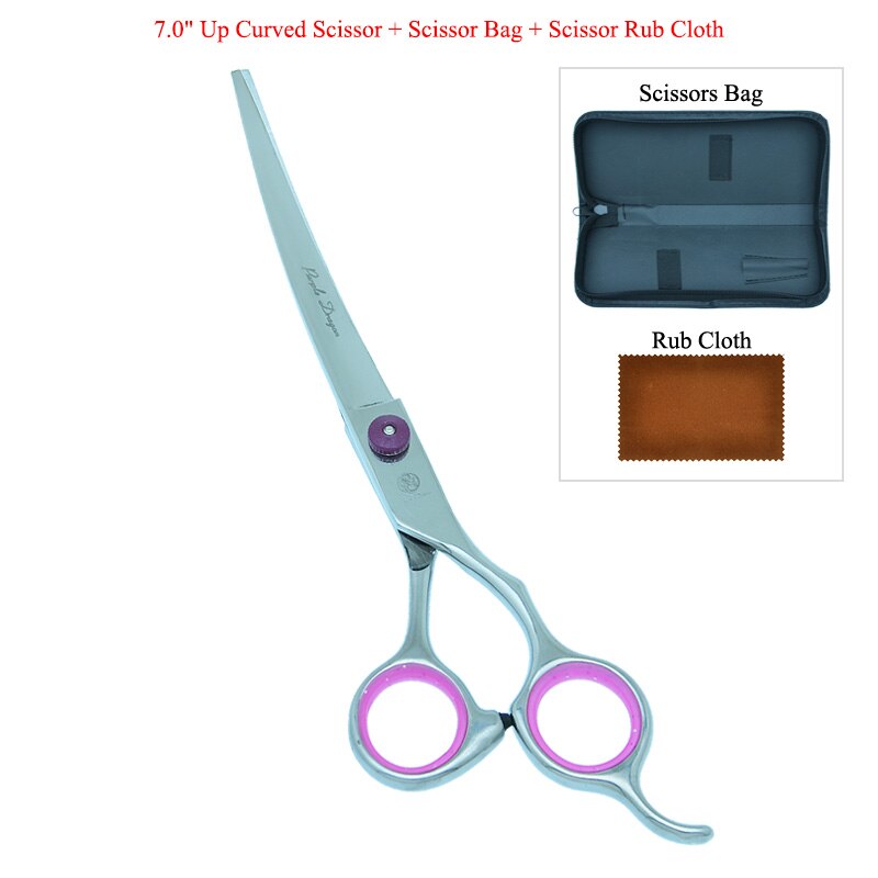 Purple Dragon 7.0" Dogs Grooming Scissors Steel 440C Pets Cutting Scissor&Curved Shears&Thinning Tijeras Animals Tesouras B0007B: B0007B-06-70