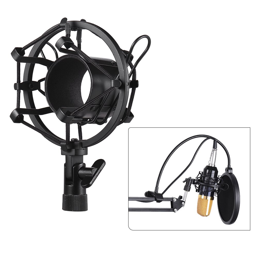 Univerdal Condenser Microphone Mic Shock Mount Holder Anti-vibration Recording Studio Microphone Stand Shock Mount Metal
