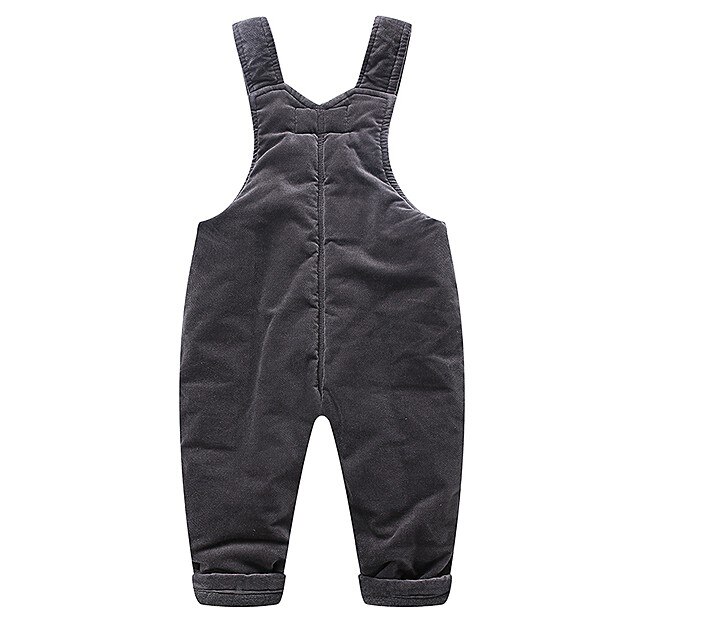 0-3Y winter thicken warm fleece jongens casual overall 1 st kids broek jongens winter algehele kinderen broek: gray / 18m