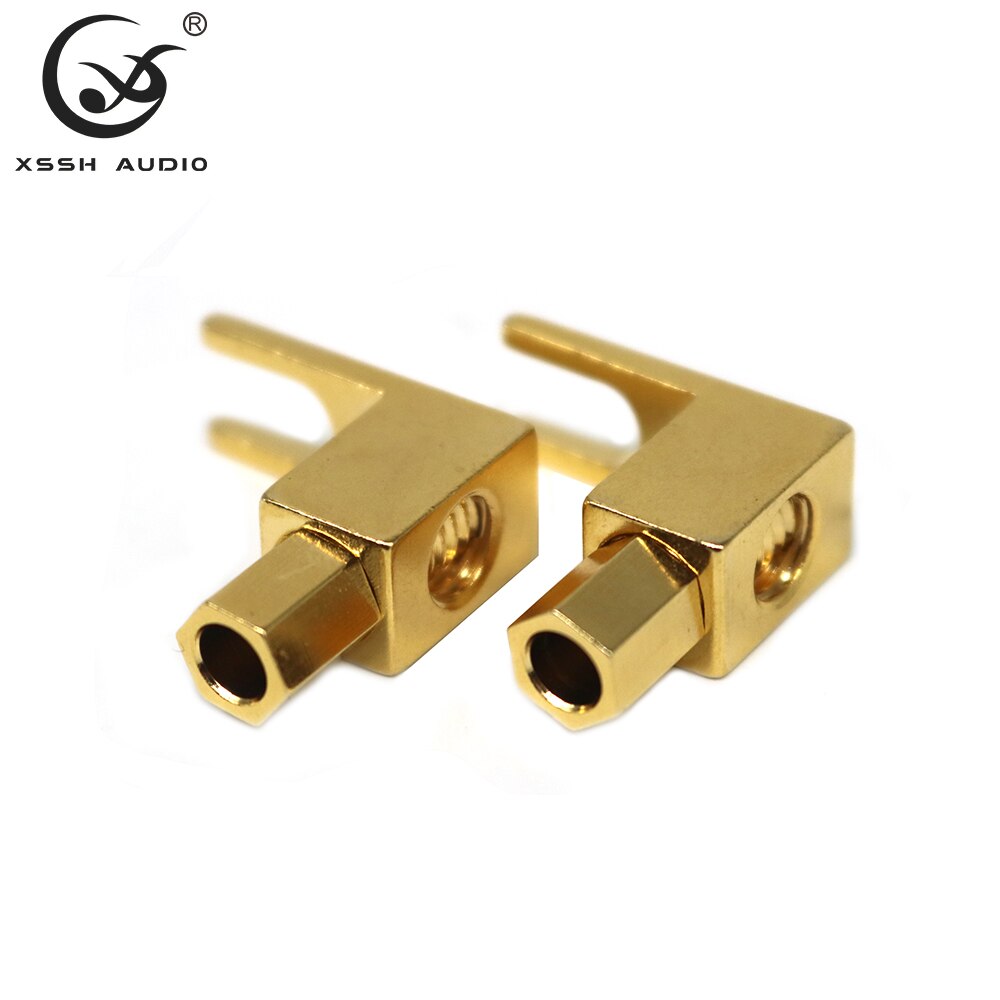 Banana Connector Right-angled 90 Degree Spade XSSH 4~16pcs HIFI Audio Home Theater 5mm Speaker Wire U Y Jack Plug Fork Terminal