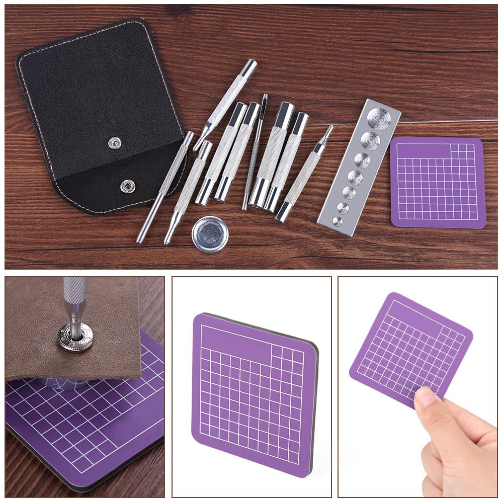 LMDZ Leather Snap Fasteners Kit Metal Button Snaps Press Studs With Installation Tools for Clothing, Leather, Jacket, Jeans Wear