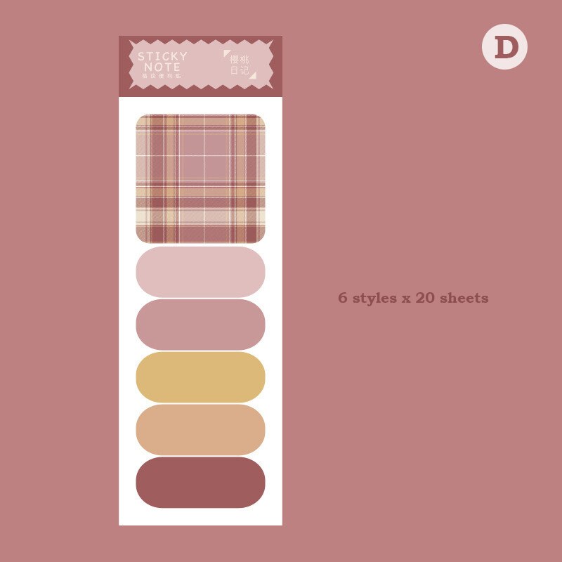 120 Sheets/Pack Leuke Memo Pad Kleurrijke Sticky Notes Briefpapier Planner Stickers Kawaii Notebooks Kantoor School Bericht Levert: D