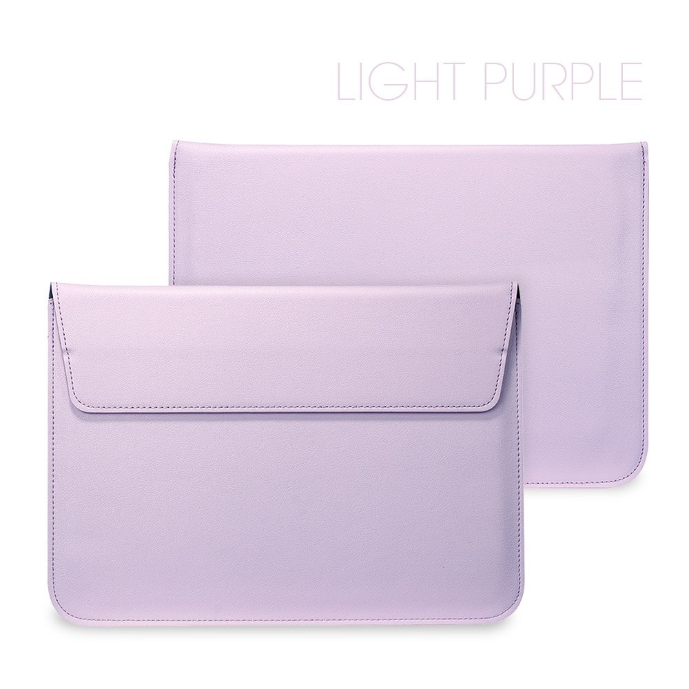 Étui de protection de manches en cuir PU pour Apple Macbook Air Pro Retina 11 12 13 15, housse pour ordinateur portable 13.3 pouces, Mac book: Model A1534 / Light Purple