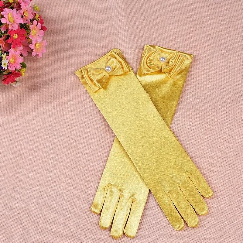 Lange Satin- Handschuhe Für Blume Mädchen Weiß Charme Geburtstag Party Handschuhe freundlicher freundlicher Handschuhe Mädchen Finger Blume Mädchen Handschuhe