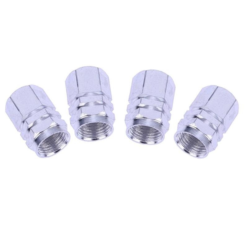4pcs 5Colors Automotive Aluminum Alloy Valve Cap Personal Tire Cap Decorate And Protect Your Car Wheels Tires Part: Silver