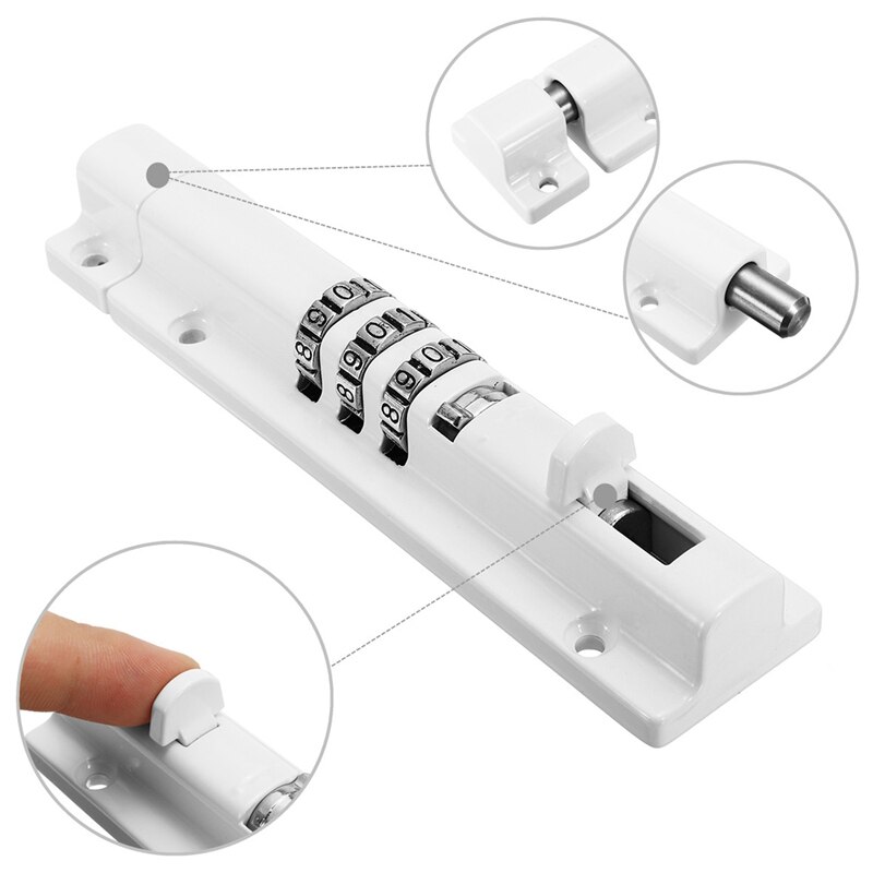 Horizontal Horizontal Door Bolt Lock Sliding Combination Code Can Be Reset for Gate Garage Cabinet