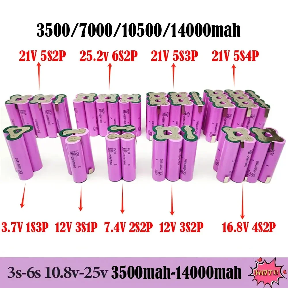 35E 18650 3500/7000/10500/14000mAh 2S 3S 4S 5S 6S/1P 2P 7.4V 12.6V 14.8V 18V 25.2V do akumulatora śrubokręta akumulator spawalniczy