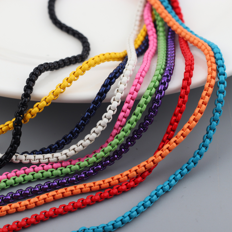 Verklaring Koper Emaille Boho Regenboog Kleur Box Ketting Choker Ketting Voor Vrouwen Meisje Collier Femme Zomer Bijoux