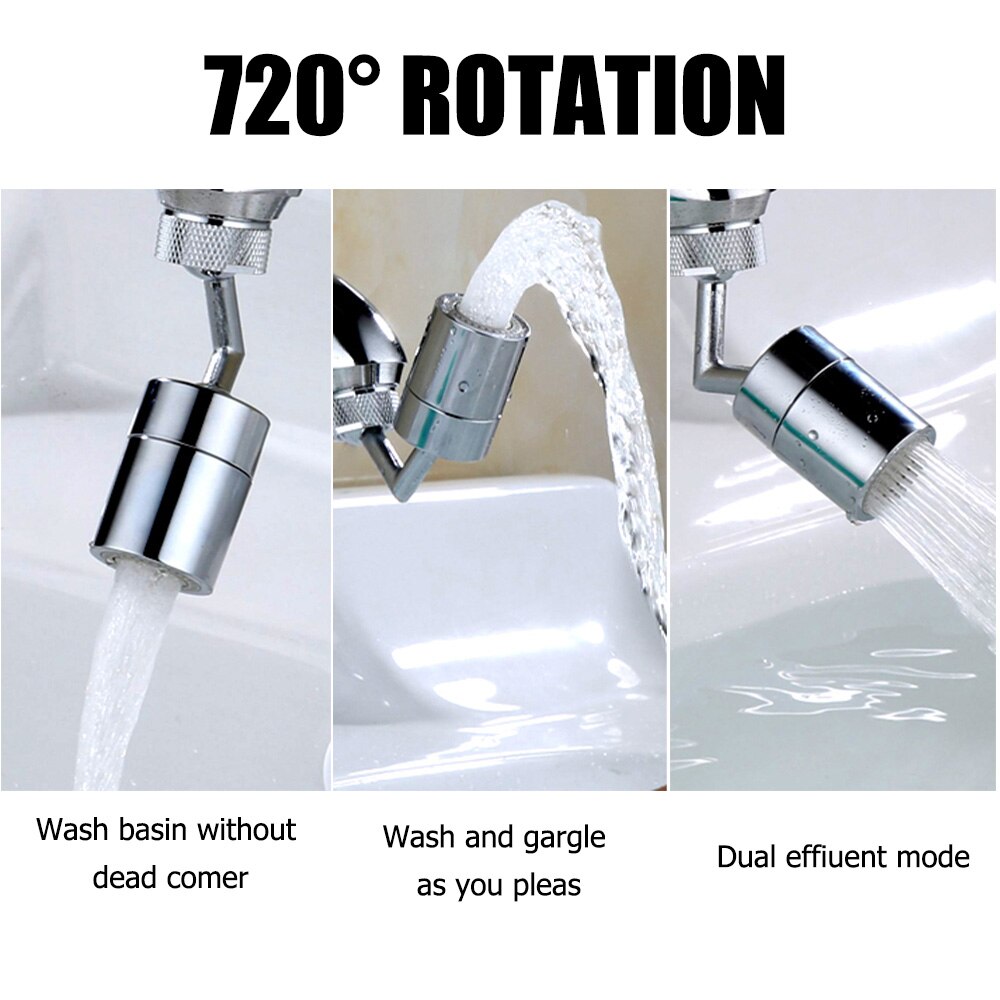 Universel 360 degrés Rotation double Mode cuisine robinet d'eau