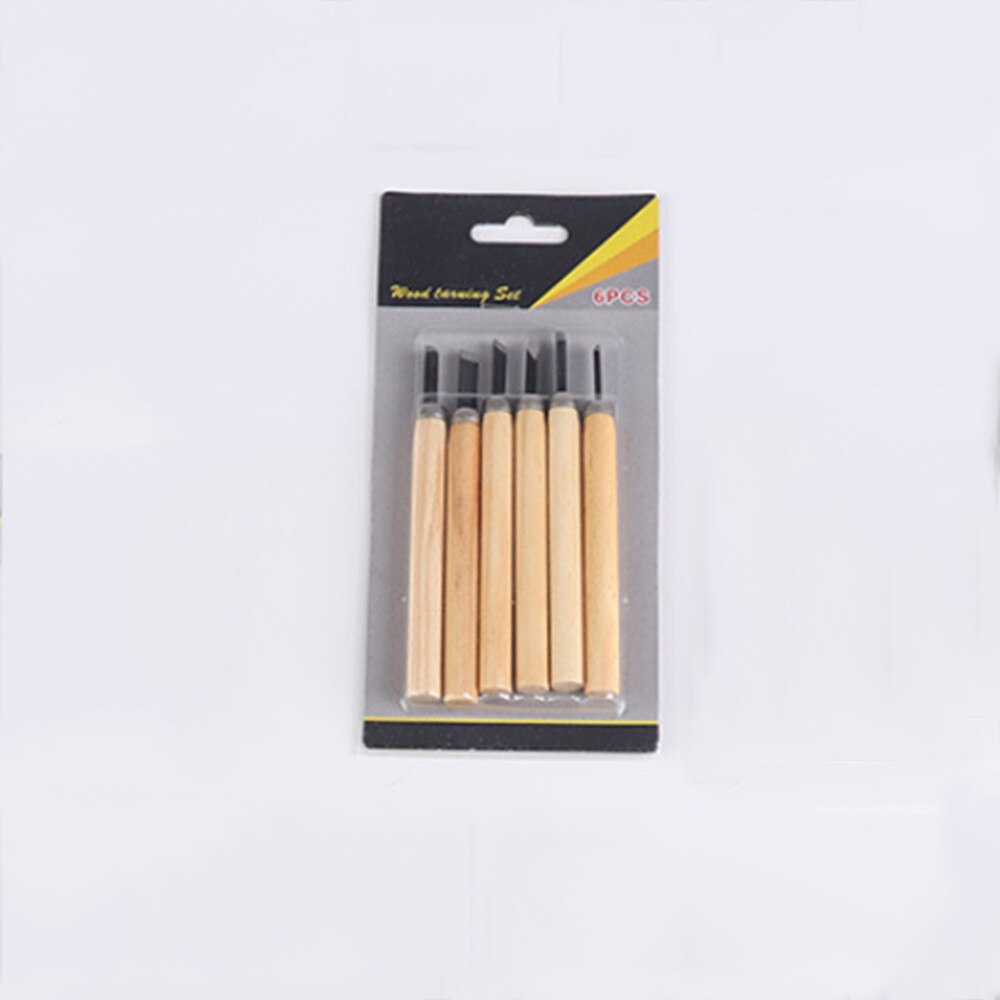 3/6/8/10/12pcs/set Wood Carving Chisel Knifes Hand Tool Set for Basic Detailed Carving DIY Tools Woodworking Gouges: 6pcs