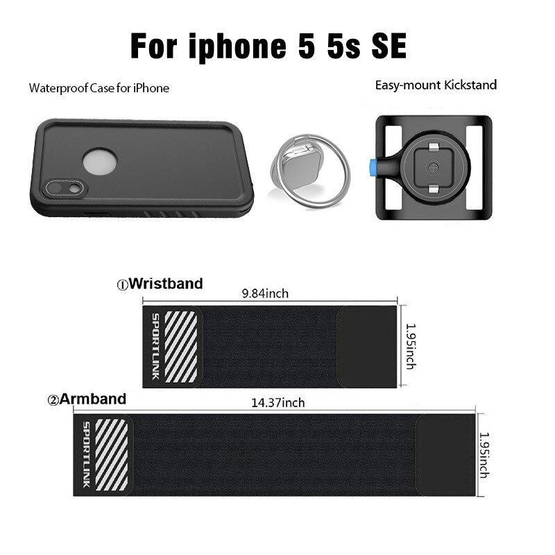 SOKUSIN Sport opaska na rękę opaska na telefon z wodoodporną obudową na telefon iPhone 11 12 Pro Max SE2020 X XS: For iPhone 5 5S SE