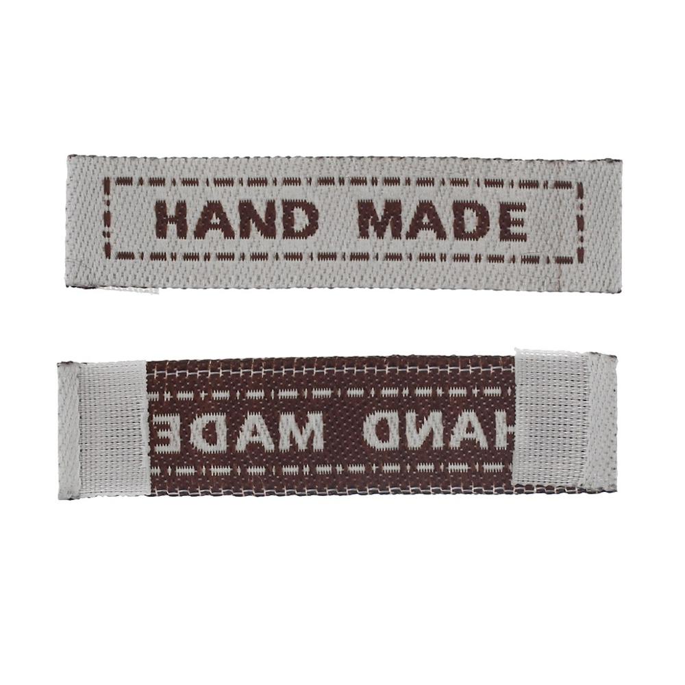 100 stks/pak Wasbare Geweven Naam Etiketten Kledingstuk Stof Tags Marker Set Handgemaakte Kleding Zorg Labels voor Kleding 4.5 cm: Grey White