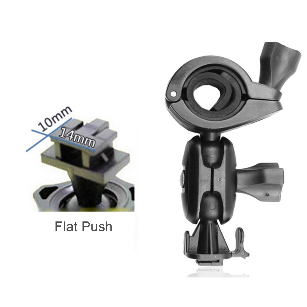 360 Degree Rotating Driving Interior Mirror Screw Fasten DVR Support Car Rearview Mount Holder Dash Cam Stable Shockproof: Long  Flat Push