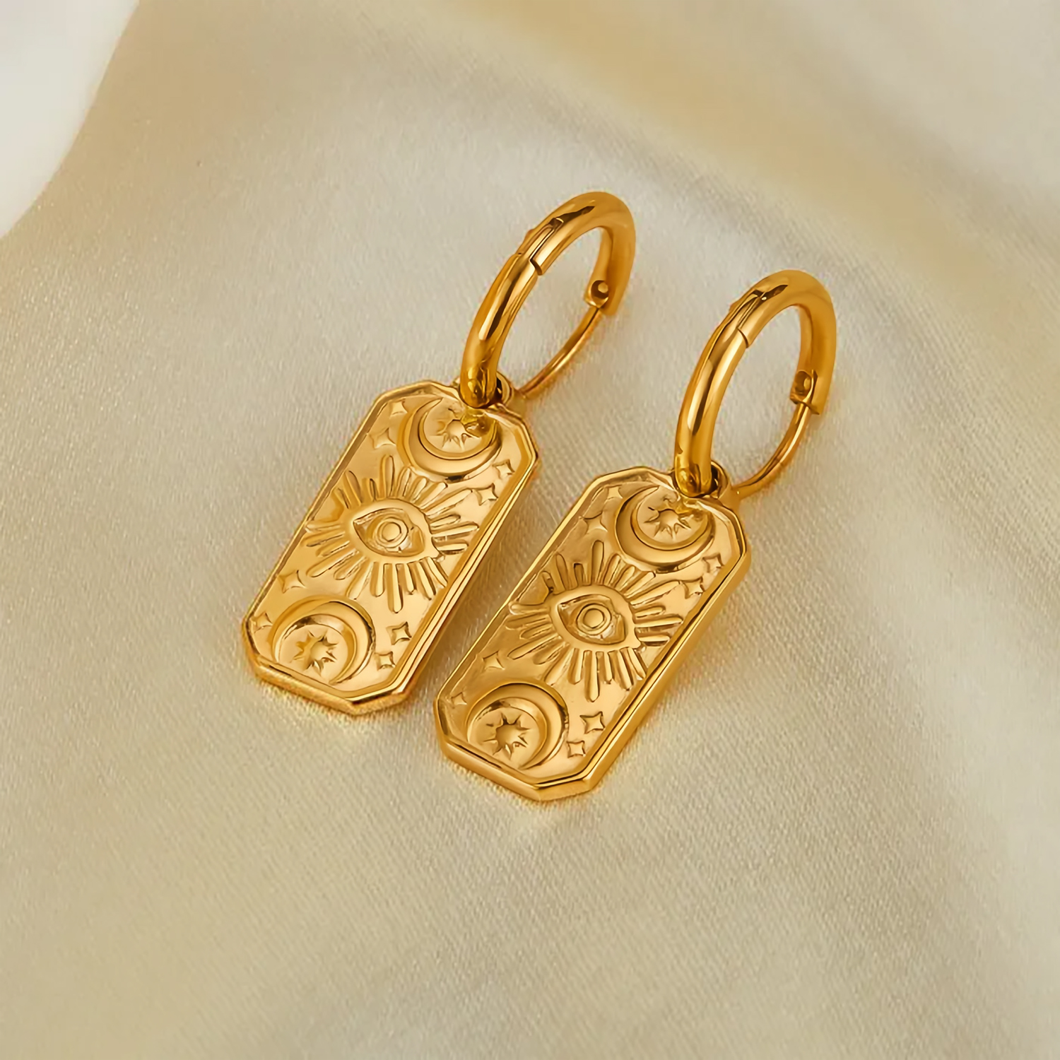 UHBINYCA Devil's Eye Pendant Earrings for Women, Stainless Steel Gold Plated Anti Rust Jewelry