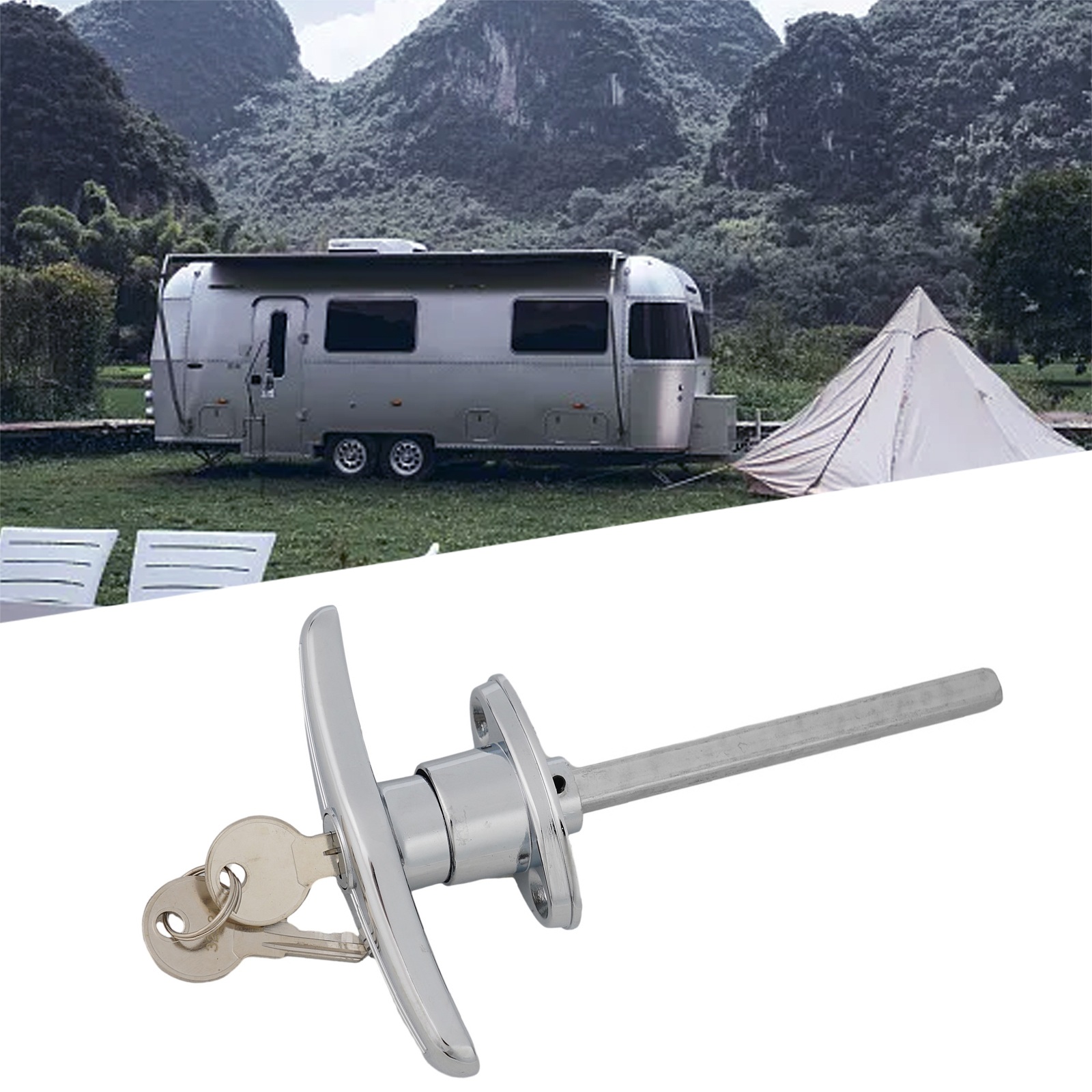 Serrure à poignée en forme de T, serrure de porte de Garage, antivol en alliage de Zinc pour caravane, Garage, hangar, camping-car, armoire, quincaillerie de meubles