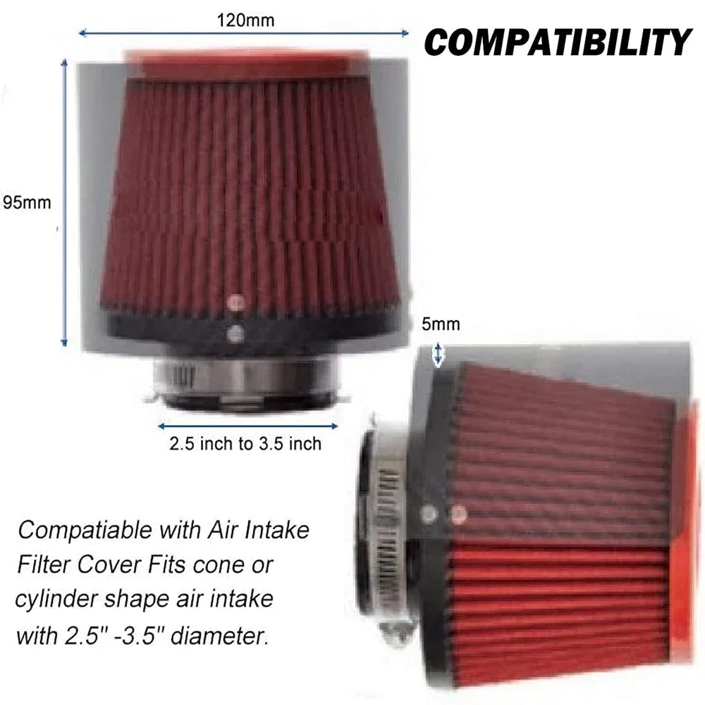 Luchtinlaatfilterdeksel, Luchtfilterdeksel Roestvrijstalen Hitteschild, Racewagen Koude Luchtinlaat Kegel Luchtfilter Cover Roestvrijstalen Hitteschild voor 2,5-4 Inch Filter