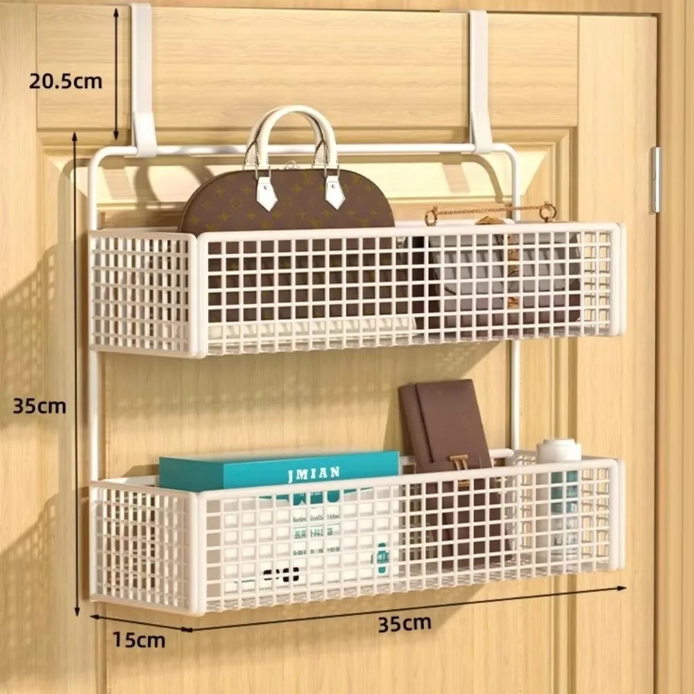 Door Mounted Shelf with Hooks Kitchen Wall Mount Storage Shelves Bathroom Organiser Multifunctional Toiletries Organiser Shelf