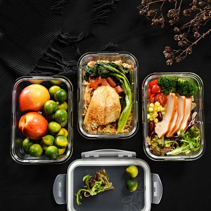 550ml/830ml/1700ml glass måltid prep beholdere matboks matte fersk oppbevaringsboks kjøkken lekkasjerbare beholdere holder mikro