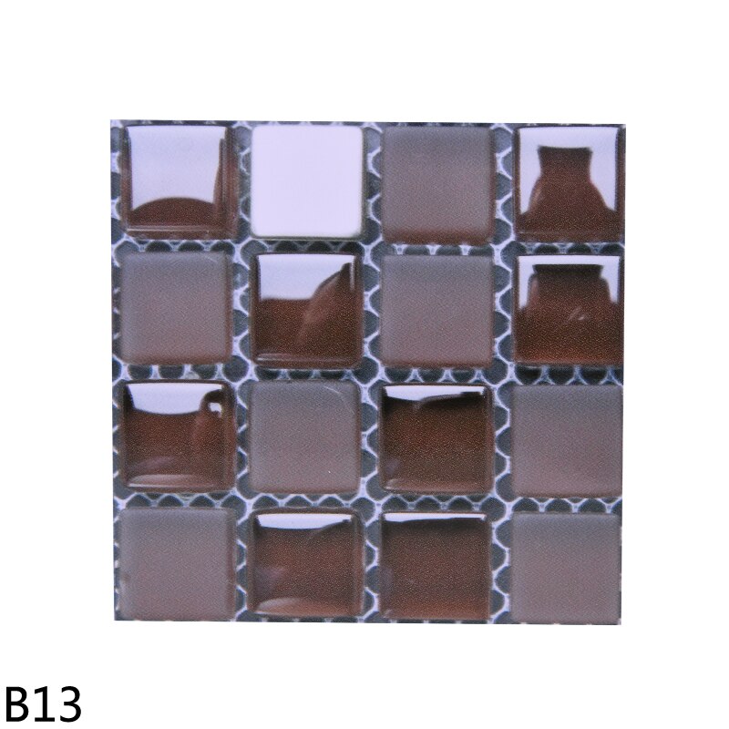 10PCS 10*10cm Waterproof Mosaic Wall Sticker PVC Colorful Wall Tile For DIY Kitchen Bathroom Home Decoration Backsplash Stickers: B13-10PCS