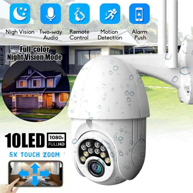 5X Zoom Outdoor Wireless 1080P 2MP Ptz Wifi Ir Camera Night Vision Home Security