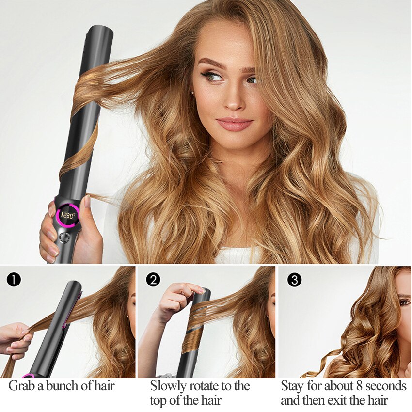 2 in 1 Twist Hair Straightener and Curler Ceramic Coated Plate Flat Iron Electric Hair Straightening Curling Iron Styling Tool