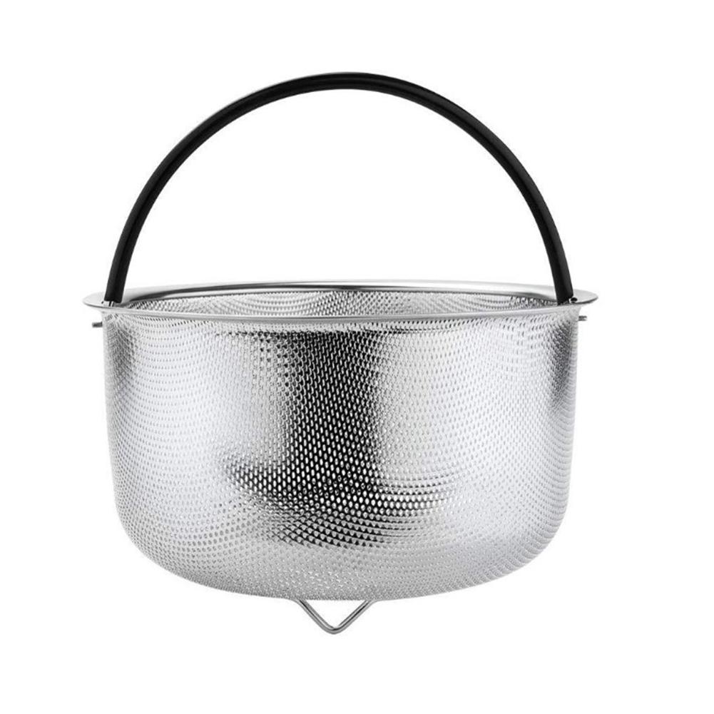 Stainless Steel Steamer Basket Pressure Cooker Accessories Large Capacity Steam Basket for 6 Quart Insert Strainer with Handle