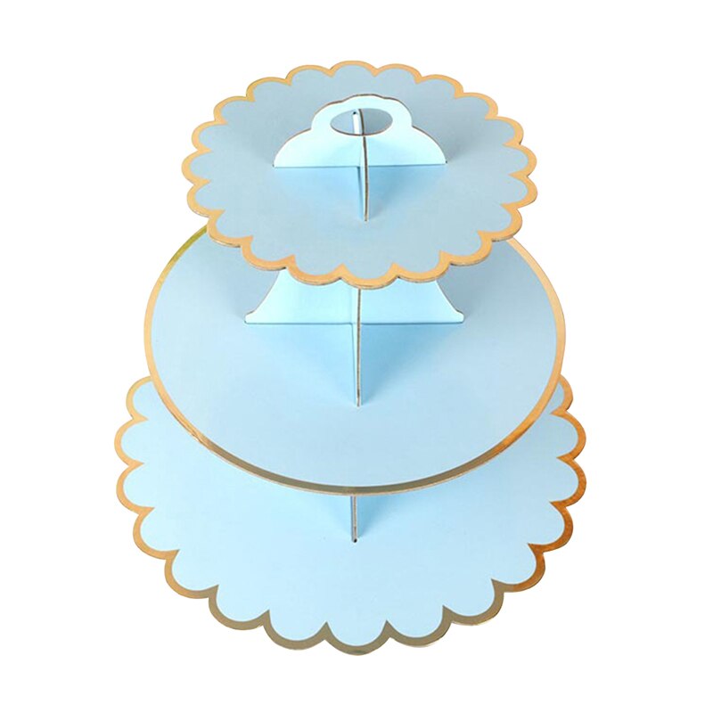 3-Tier Round Cardboard Cupcake Stand Pastry Serving Platter Party Dessert Tower