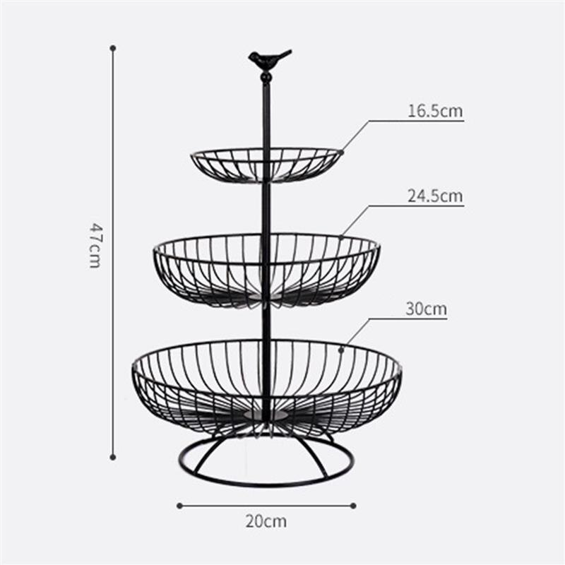 3 Tier Fruitmand Metalen Fruitschaal Tray Stand Opslag Mand Ronde Taart Opslag Plank Voor Opslaan Organizing Groenten Fruit