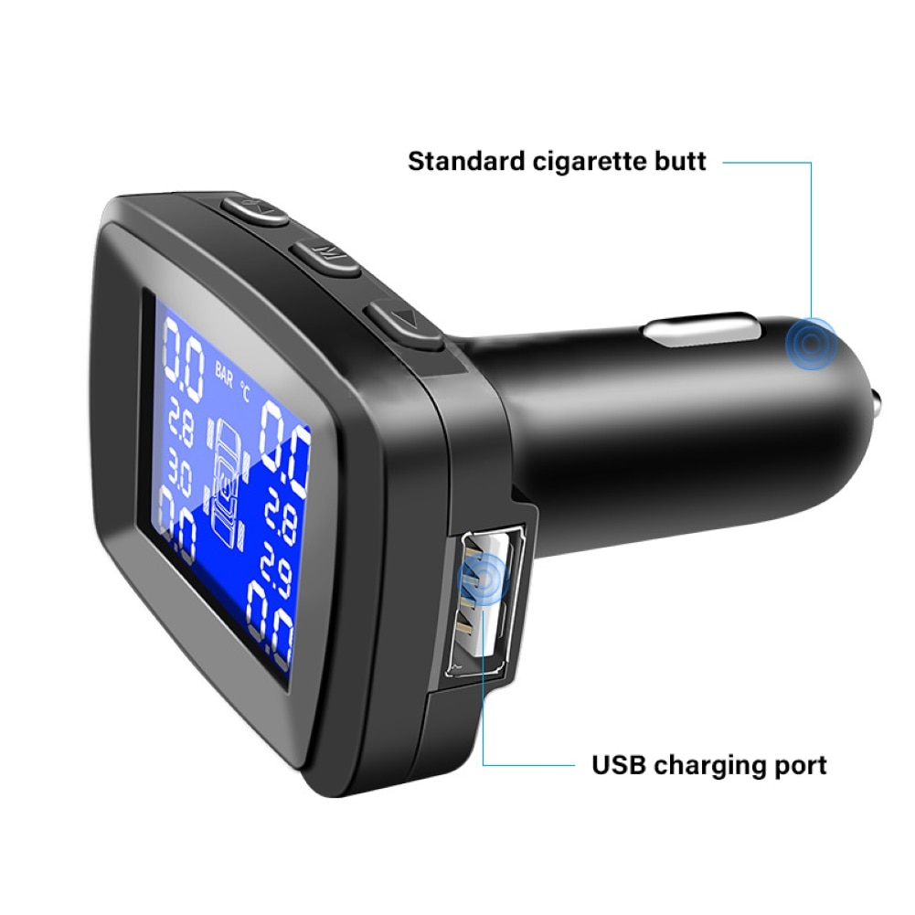 Car TPMS Tire Pressure Alarm Monitor System 4 Wheel Internal External Tyre Sensor Temperature Alert Kit датчик давления в шинах